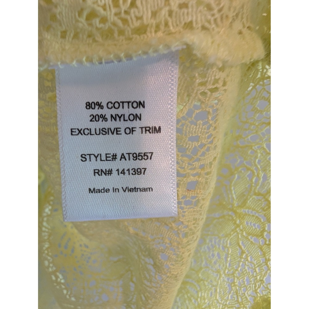 ASTR the Label Open Knit Yellow Floral Lace Sleeveless Top Keyhole Back Sunny - Picture 6 of 9
